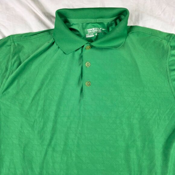 Nike Golf Tour Performance Mens Medium Green Polo Shirt Dri Fit Golf Activewear - Picture 3 of 10